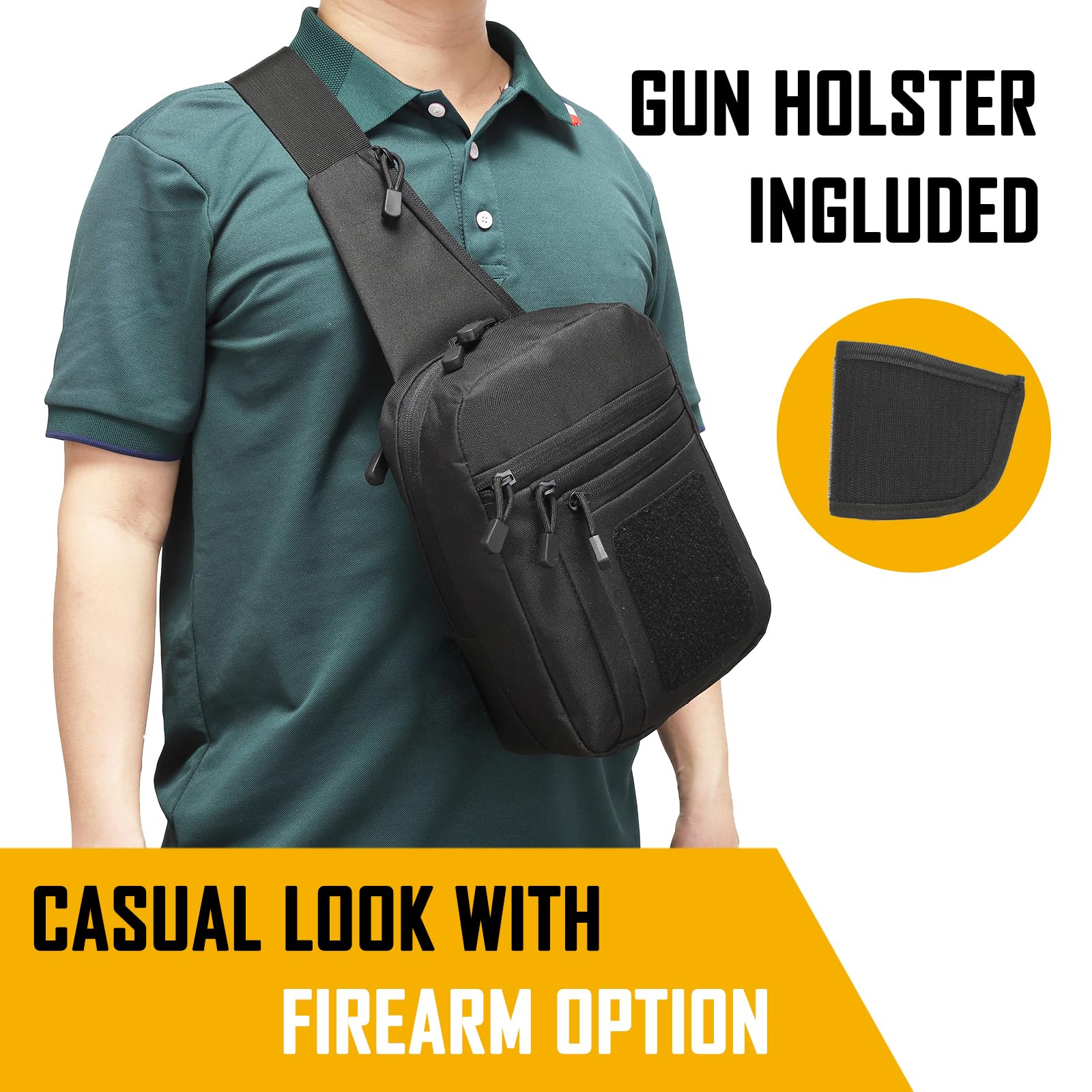 Edc Carry Bag For Men - Concealed Carry Crossbody Bag for Men,