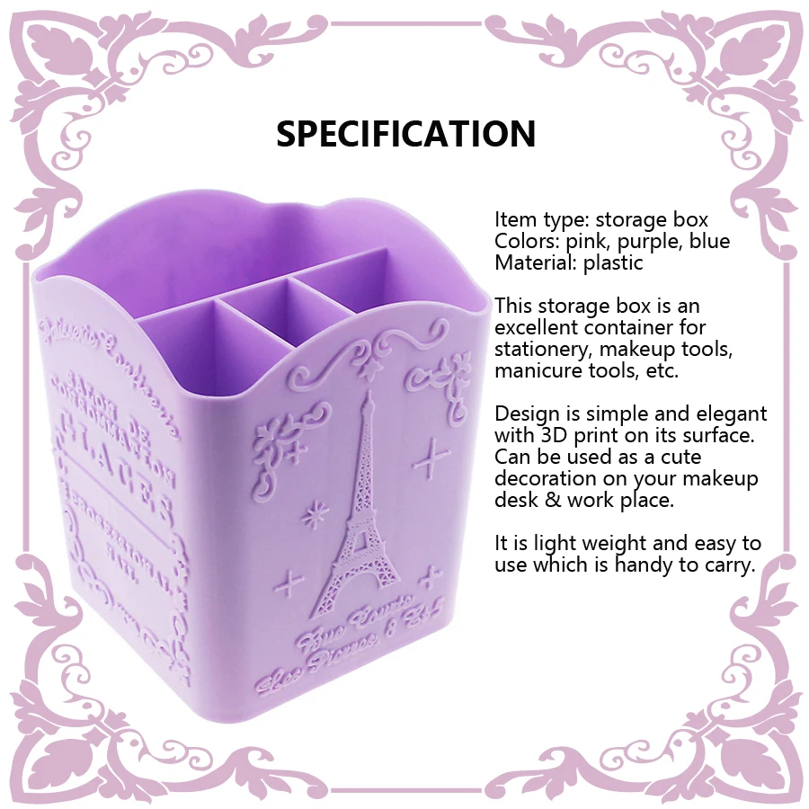 4-Compartment Nail Art Brush H - Nail File Titanium recension och pris