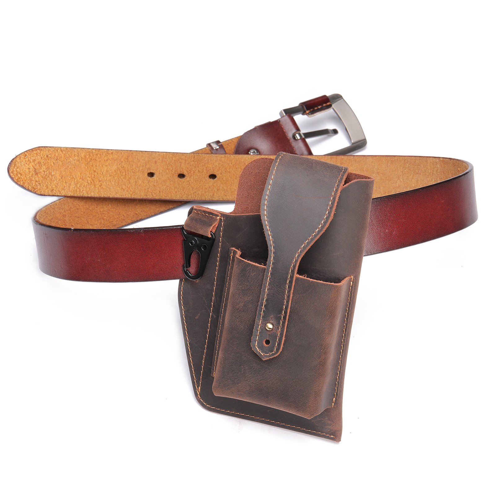 Crazy Horse Leather Phone Hols - Edc Carry Bag For Men recension och pris