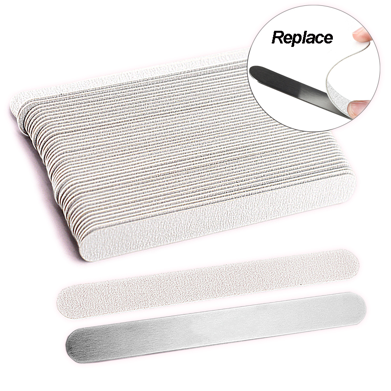 50Pcs/100Pcs Grey Removalble P - Nail File Titanium recension och pris